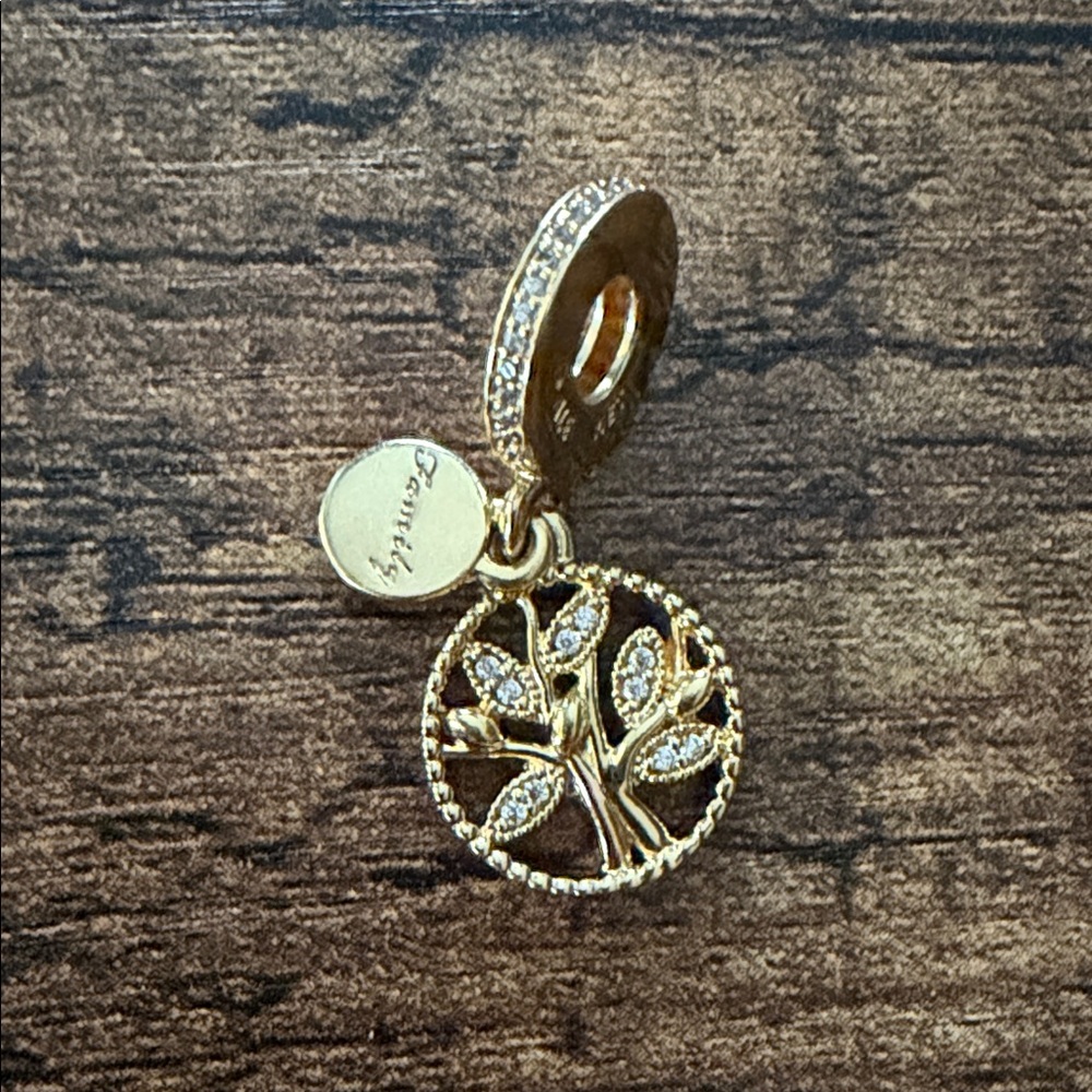 Gold Family Tree Charm